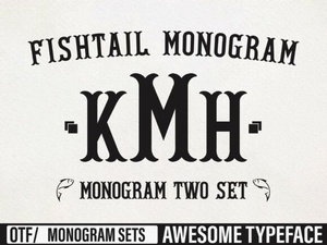 Fishtail Monogram Font for Creative Logo Design
